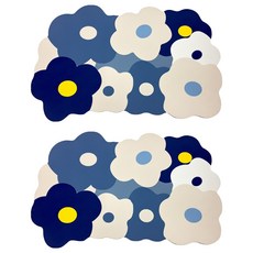 軟式珪藻土踏墊, 小花藍, 2個