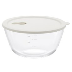 리본제이 내열유리 계량 믹싱볼 + 실리콘 스팀홀 뚜껑 세트 800ml, 믹싱볼 + 뚜껑, 1세트