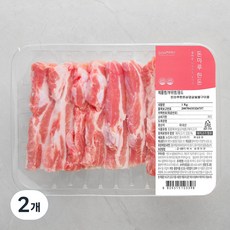 돈마루 한돈 두꺼운 삼겹살 구이용 (냉장), 1kg, 2개