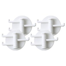 圓形旋轉壁掛掛鉤, 白色, 4個