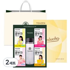 TEAZEN 康普茶瓶禮品套裝, 檸檬 10p + 漿果 10p + 柚子 10p + 桃子 10p + Ecogen 瓶 500ml, 2組