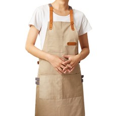 牛仔圍裙, 米色, 1個