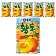 샘표 황도 통조림, 400g, 6개