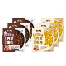 Elbeans One Meal Quick My Child 韓國牛肉 Jjajang 3p + 韓國牛肉咖哩 3p 套裝, 1組, 炸醬口味+咖哩口味