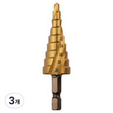 StanMan 六角柄 HSS 麻花階梯鑽 4~20mm, 3個