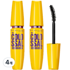 메이블린 뉴욕 콜로썰 워터프루프 마스카라 9.2ml, 리얼 블랙, 4개