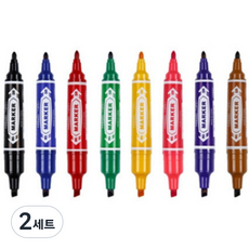 더조넷 더블 마커펜 세트, 8색, 2세트