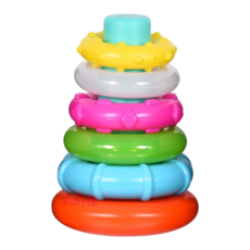 playgro 培高 七彩套圈疊疊樂 Set，Sort and Stack Tower，6 pieces，適合10-36個月寶寶, 1組