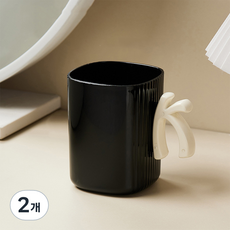 mondeuseupat 字母手柄姓名縮寫浴室漱口杯 K YY57518, 黑色, 2個