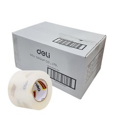 deLi 得力 無噪音透明封箱膠帶 小型補充裝 48X40M 30040R, 18個, 透明