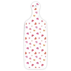 Roem Design 雙面設計上菜砧板 藍白斜紋, 淺粉紅色愛心, 1個