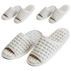 Modern House 新款鬆餅格紋拖鞋, 3個, 象牙白