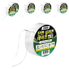 SKORA 單面矽膠膠帶, 6個, 透明