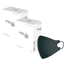 어린숨엣지 새부리형 컬러 일회용 마스크 대형 성인용, 30개입, 2개, 카키