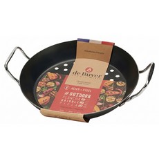 de Buyer 畢耶 輕礦藍鐵BBQ烤肉系列-雙耳特殊沖孔鐵鍋 1.3kg, 28cm, 1個