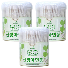 PIGBEE 安全螺旋棉花棒, 300支, 3罐