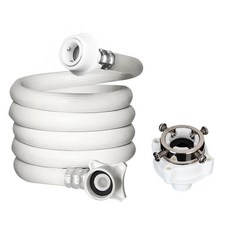 BATH AROMA 洗衣機水管 1m + 一鍵式接頭 連接蓋 隨機出貨 套組, 單一顏色, 1套