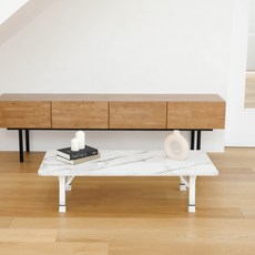 트리팜 LPM 샤르망 라운드 높이조절 접이식테이블, 유광 마블링