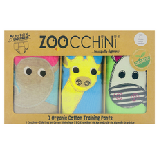 ZOOCCHiNi 3件組有機棉訓練褲 吸水隔水 側邊加厚, 可愛動物 粉色 + 藍色 + 綠色, 1盒