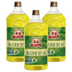 泰山 歐式果實調和油，84%不飽和脂肪酸，非基改芥花，少油煙, 2L, 3瓶