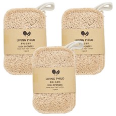 리빙필로 잘닦이는 루파 수세미 아이보리, 3개, 1개입