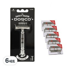 Dorco 安全剃須刀 + 雙刃剃須刀片 50p, 6套