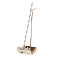 樂居家 刮齒懶人畚箕套裝, 掃把畚箕, 大掃除除毛, 環保PP塑料 + 不鏽鋼 + PET毛, 1組