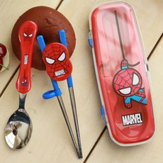 LILFANT 蜘蛛人學習筷+湯匙+餐具盒, 紅色, 1組