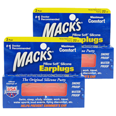 MACK'S 睡眠耳塞(Pillow Soft) 橘色, 2個, 4入