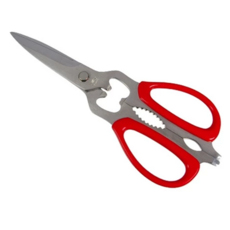 SilkY Scissors 丸章工業 CHEF-X PRO+ 可拆卸多功能廚房剪刀 4色手柄 不鏽鋼刀420J2 日本製, 紅色, 1支