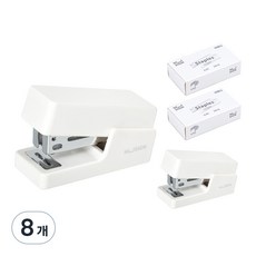 NUSIGN 方形迷你訂書機 + 33號釘書針組, 純白色, 8個