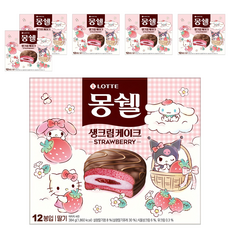 LOTTE 樂天 Moncher 奶油夾心巧克力派 草莓, 12個入, 384g, 6盒
