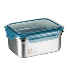Fenger 可微波不鏽鋼保鮮盒, 1.6L, 醫療級316不鏽鋼材質, 19.8 x 14.8 x 9cm, 1個