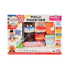 BANDAI ANPANMAN 麵包超人 溫柔親切幼兒軟積木 安心安全的布製積木 超可愛印花, 1組