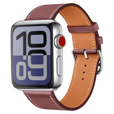 w9999 Apple Watch 相容 Single Tour 皮革錶帶, 梅洛紅