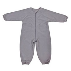 兒童簡約藝術防水連身全身美術畫畫衣, 灰色