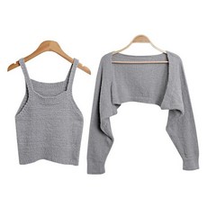 린다샵 여성용 레블리 부클 니트 + 나시 볼레로 세트 cpcd3288k48