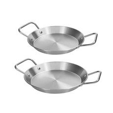 Kitchen-Art 不鏽鋼雙耳平底鍋 海鮮燉飯鍋2件組, 26cm, 1組