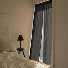 PLENO 玄關隔間簾 分離式 + 伸縮桿, 素色黑