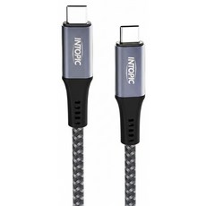 INTOPIC 廣鼎 USB 4 Type-C 極速充電傳輸線 PD240W 20Gbps, 120cm, 黑色 + 灰色, 1條