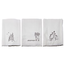 DASING 達興 台灣動物文創繡花紗布浴巾 NC-B08-MIX 68 x 135cm, 台灣動物 白色, 3條