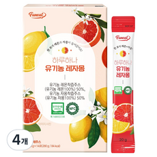 Funeat 檸檬葡萄柚汁隨身包 14條入, 4個, 280g