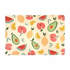 北歐風皮革防水餐桌墊 2入組, 46 x 31cm, 繽紛水果, 1組