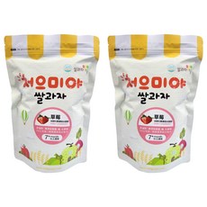 Ssalgwaja 米餅村 寶寶糙米圈圈 非油炸 無添加食鹽、糖、化學物 7個月以上適用, 草莓, 50g, 2包