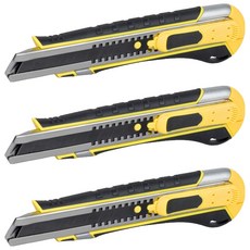 KDy 橡膠握把自動回彈磁吸美工刀 KC-18A, 3個