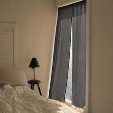 PLENO 分離式遮光簾 + 伸縮桿, 格紋炭灰色
