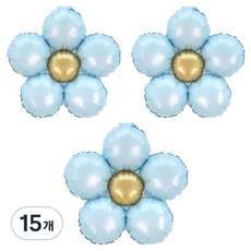 파티짱 5잎꽃 풍선, 매트 블루, 15개