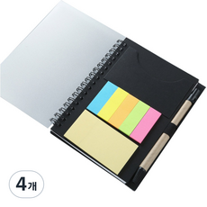 콩 K office 메모지 노트, 블랙, 4개 블랙, 4개