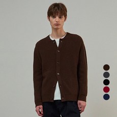 마인드브릿지 남성용 컴피 라운드넥 세미오버핏 가디건 MZCD71A1