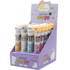 Pinkfoot 貓貓公仔10色原子筆 0.5mm 4款 各5支組, 混色, 1組